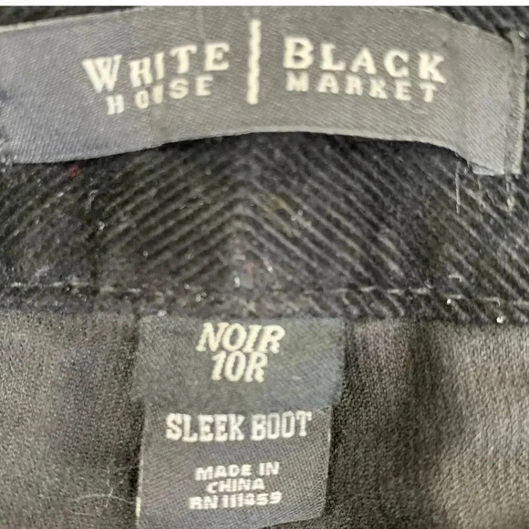 White House Black Market Sleek Bootcut Corduroy Pants Stretchy Size 10R Black - Picture 15 of 16